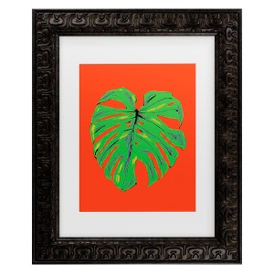 Trademark Fine Art - Francesco Gulina  Monstera Leaf Red Matted Framed Art - 1 of 4