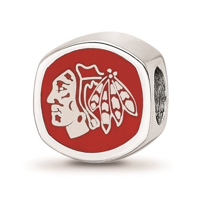 Black Bow Jewelry Sterling Silver Chicago Blackhawks NHL Bead Charm