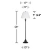 360 Lighting Dyna 58" High Black and White Knife Pleated Shade 2-Light Floor Lamp - 4 of 4