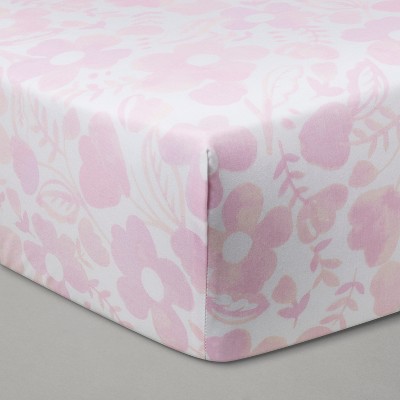 pink fitted crib sheet