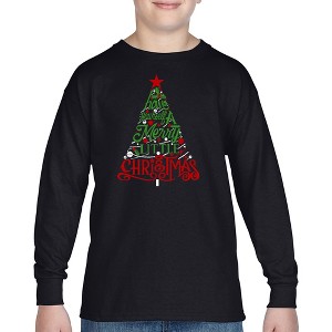 LA Pop Art Have Yourself a Merry Little Christmas - Boy's Word Art Long Sleeve T-Shirt - 1 of 4
