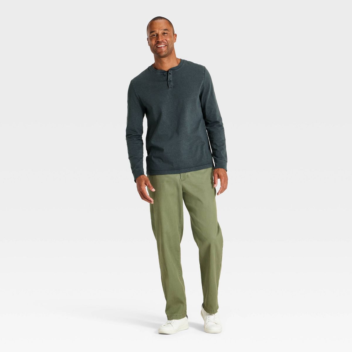 Men's Vintage Long Sleeve Lightweight Texture Henley Shirt - Goodfellow & Co™ - thumbnail 6