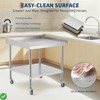 Equipment Grill Stand Table Stainless Steel NSF Certified 400 Lbs Capacity with Adjustable Legs, 2" Edge Baffle - 2 of 4