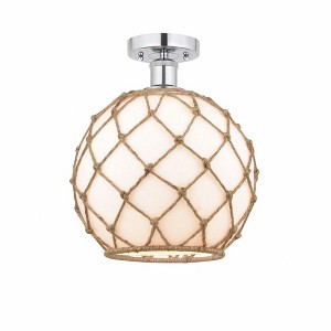 Farmhouse Rope - 1 Light Semi-Flush Mount In Industrial Style-12.75 Inches Tall and 10 Inches Wide - 1 of 1