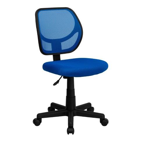 Flash Furniture Low Back Blue Mesh Swivel Task Office Chair