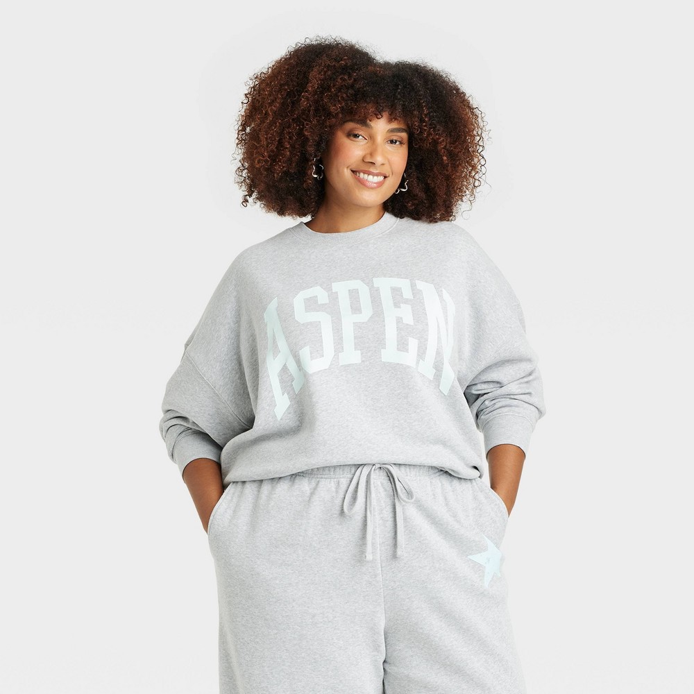 Women's Aspen Graphic Sweatshirt - Gray 3X