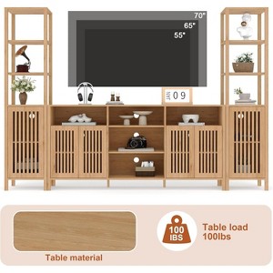 Farmhouse TV Stand Up to 70",Entertainment Center with Bookshelves,Media Center with Storage Cabinet&Adjustable Shelves for Living Room Home Theater - 1 of 4