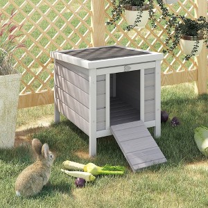 LOVMOR Small Wooden Rabbit Hutch - 1 of 4