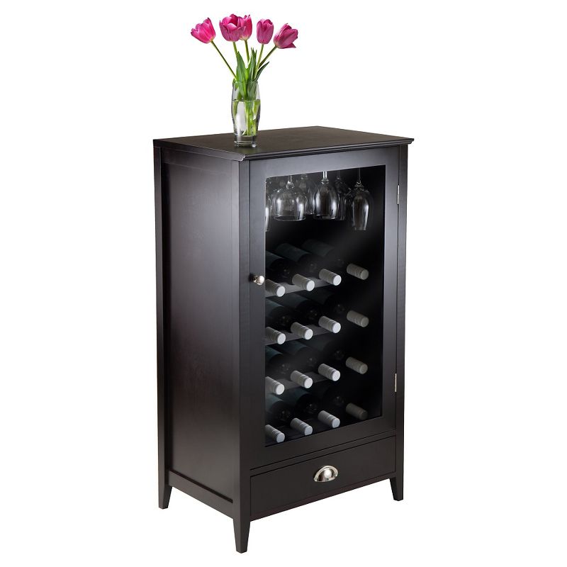 20 Bottles Shelf Modular Bordeaux Wine Cabinet Wood/Black Espresso - Winsome, 4 of 7