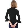 INSPIRE CHIC Women's Ruffle Sleeves Pullover Turtleneck Slim Fit Stretchy Knit Sweater - 4 of 4