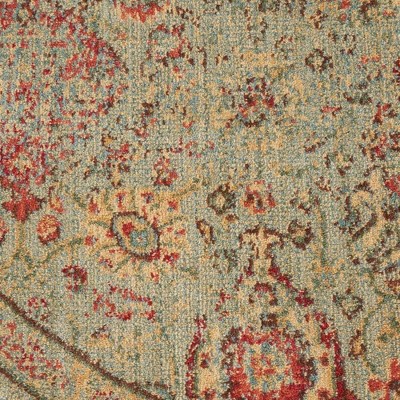 Elegant Somerset Light Green Round Wool-Blend Area Rug, 5'6"