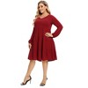 plus Size V-Neck Multi-Layered Ruffle Long Sleeve Dress - 4 of 4