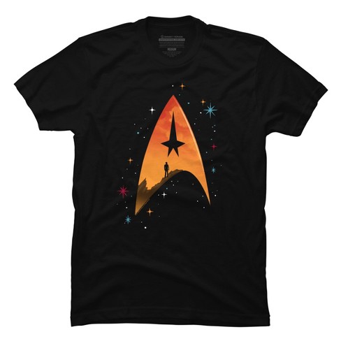 Men's Startrek Star Trek Looking At The Stars By T-shirt - Black