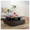 Campfield Modern Tiered Design Coffee Table Espresso - HOMES: Inside + Out: Sliding Drawers, Open Shelves - 2 of 4