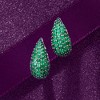 Ross-Simons 1.60 ct. t.w. Emerald Teardrop Earrings in Sterling Silver - 4 of 4