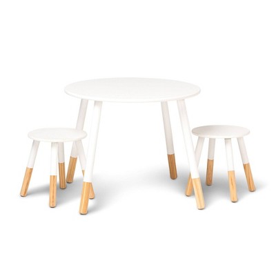 Scandi White and Natural Solid Wood Kids Table and Chair Set