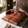 92.1'' Faux Leather Ultra Wide Armrest 4-Seater Sofa Bed with Tufted Modern Design - 2 of 4