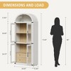 Arched Bookshelf with Doors and Drawers Farmhouse Bookcase Display Storage Shelves 71.4in Tall Display Cabinet Rounded Bookcases - 2 of 4