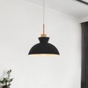 Rennnsan Veorix 11"W 1-Light Dome Wood Modern Dimmable Pendant - 4 of 4