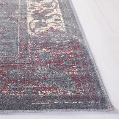 Hand-Knotted Grey and Multicolor Viscose 5' x 7' Transitional Area Rug