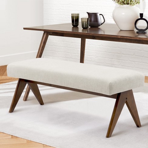 Benches Beige Pop Upholstered Wide Dining Design Rubberwood Maison Morgan \