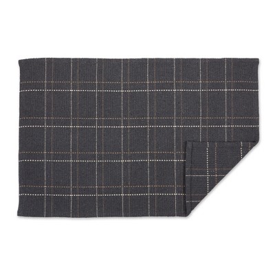 Mineral Plaid Handmade Cotton-Backed Kitchen Rug Set (2x3ft)