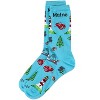 Memoi Women's Maine Themed Rayon Blend Novelty Crew Sock Blue Grotto 9-11 - 3 of 4