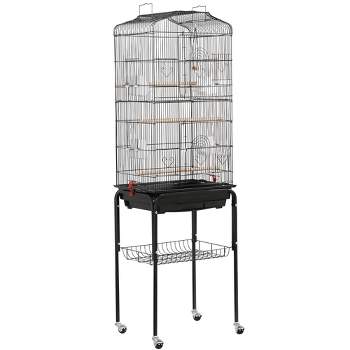 Yaheetech Open Top Metal Bird Cage Large Rolling Parrot Cage With Stand