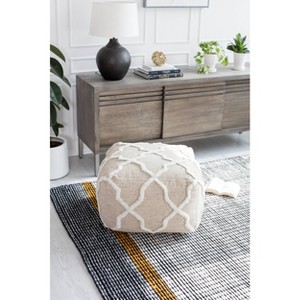 B Sides Moroccan Inspired Pouf - Anji Mountain - 1 of 4