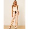 cheibear Women's Satin Silky Summer Camisole and Pants Sleepwear Pajama Sets - 3 of 4