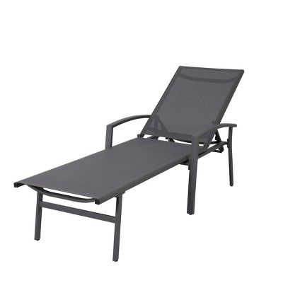 Outdoor Aluminum Chaise Lounge Chair with Textile Fabric & Adjustable Back - NUU GARDEN