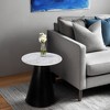 Royal Hampton, Riko Side End Table, Marble 18 Inch Round Top, Modern Pedestal Base - 2 of 4
