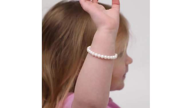 Girl's Classic Cultured Pearl Strand Bracelet Sterling Silver - In Season Jewelry, 2 of 7, play video