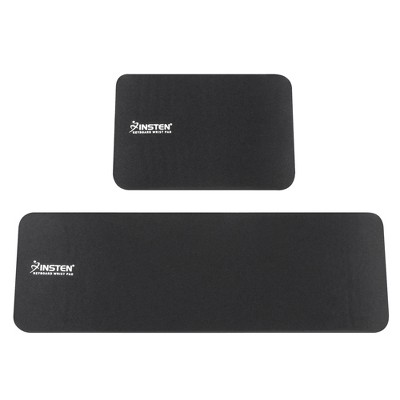 Insten Mouse & Keyboard Wrist Rest Pad, Anti-Slip Ergonomic Palm Cushion Support for Comfortable Typing & Pain Relief, Black, 11x3.5 & 5.5x3.7 in