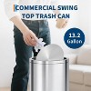 13 Gallon Stainless Steel Trash Can, 50 Liter Kitchen Garbage Can with Flipping Lid & Removable Inner Bucket, for Office, Hotel - 2 of 4