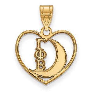 Black Bow Jewelry 14k Yellow Gold Plated Sterling Silver Gamma Phi Beta Greek Life Pendant - 1 of 3