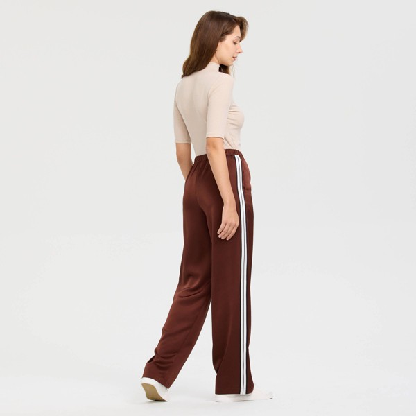 Pantalones de satén de tiro alto y pierna ancha con cintura elástica para mujer - A New Day™ 2