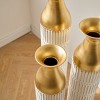 Gulches Floor Metal Vases Decorated White Metal vases Set of 3 gorgeous home decoration large glazed metal vases - 4 of 4