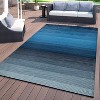 World Rug Gallery Contemporary Stripe Shade Reversible Recycled Plastic Outdoor Rugs - 2 of 4