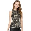 INSPIRE CHIC Women's Party Shiny Sleeveless Keyhole Back Club Metallic Tank Top - 3 of 4