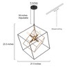 LNC Trend 6-Light 21.5" Modern Geometric Tiered Small  Chandelier, Matte Black and Gold - 3 of 4