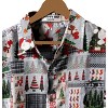 LA LEELA Men's Holiday Beach Short Sleeve Hawaii Vacation Santa Claus Party Holiday Shirt Hawaiian Ugly Christmas Tree Shirts for Men - image 3 of 4