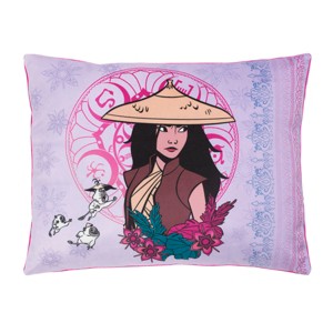 Disney Raya and the Last Dragon Mythic Pop with Ongis Lavender, Purple, and Magenta and Flowers Decorative Pillow - 1 of 4