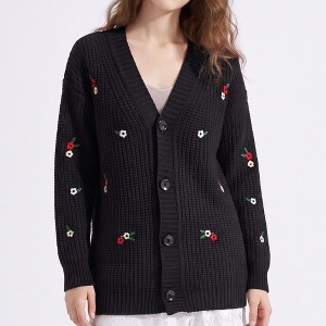 Anna-Kaci Women's Floral Embroidered Button Front Cardigan : Target