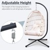 NAYSAYE Patio Swing Woven Hanging Chair Comfortable Durable Design for Outdoor Relaxation , Gray and White, 29.13"*24.4"*50.7" - 3 of 4