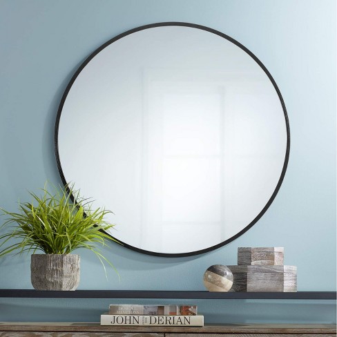 Dovelina Round Metal Framed Wall Mirror Bathroom Vanity Mirror - 28"dia ...