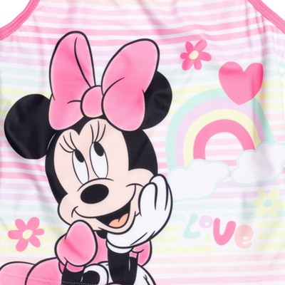 Disney Mickey Mouse & Friends Minnie Mouse Little Girls Tankini Top Bikini Bottom and Scrunchie 3 Piece Swimsuit Set Pink 4 — фото 8