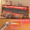 Queen Size Bed Frame with LED Lights and Charging Station, Queen Bed Frame with Storage Headboard, Noise-Free - 4 of 4