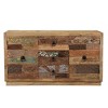 Reclaimed Wood 3 Drawers 2 Door Sideboard Brown - Timbergirl: Rustic Storage Console - 2 of 4