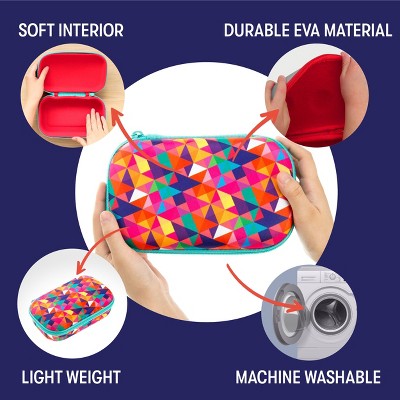 Colorful Geometric Large Capacity Pencil Pouch with Zipper